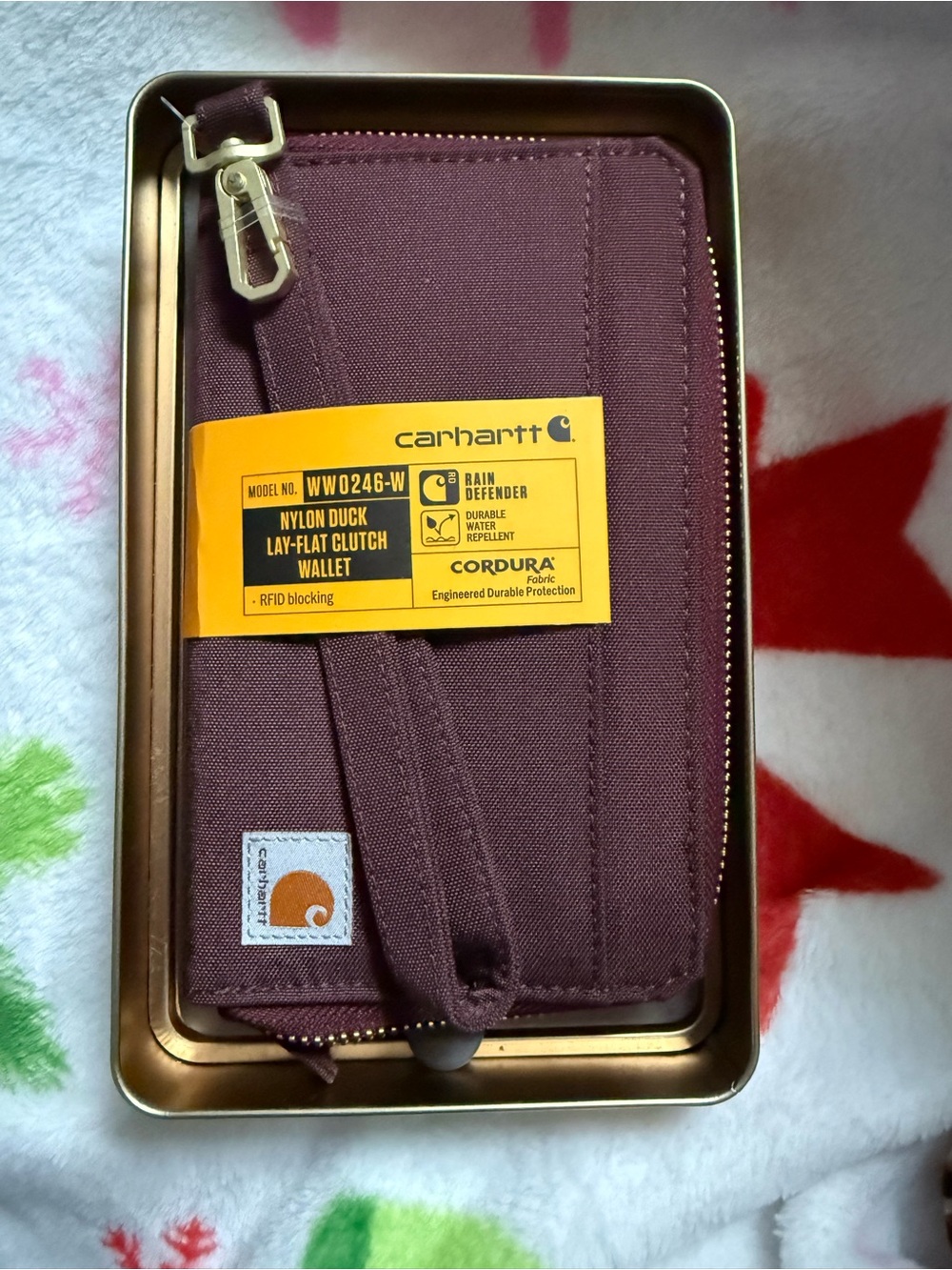 Carhartt Nylon Duck Lay-Flat Clutch Wallet - Plum